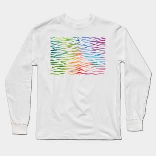 Rainbow Zebra Pattern Long Sleeve T-Shirt